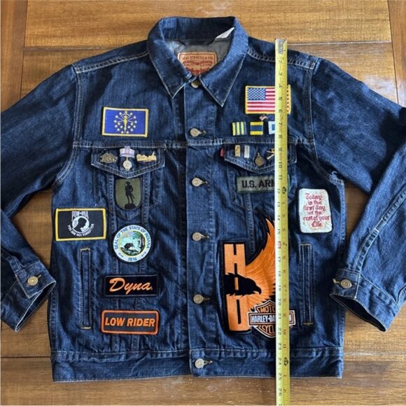 Levi’s Type 3 507 Denim Trucker Jacket w/ Patches & Handwarmers Harley Davidson - Picture 3 of 13